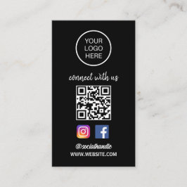 Verbinden Sie mit uns | Social Media QR Code Black Visitenkarte