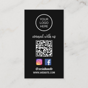 Verbinden Sie mit uns   Social Media QR Code Black Visitenkarte