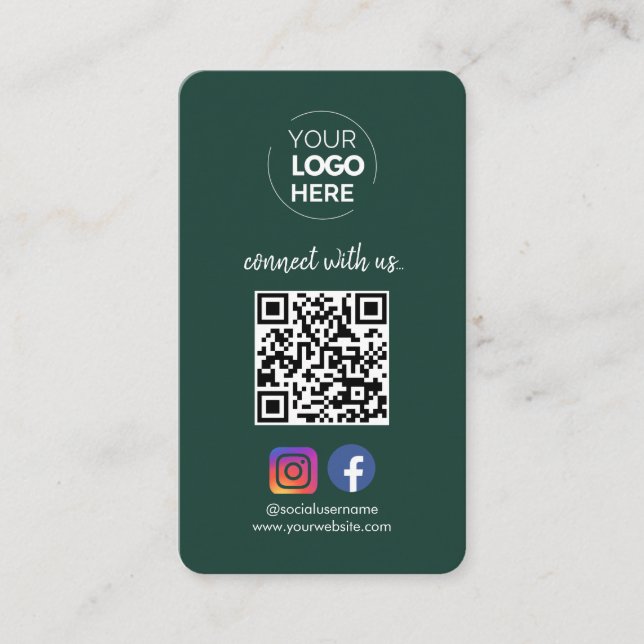 Verbinden Sie mit uns | Social Media QR Code Emera Visitenkarte (Vorderseite)