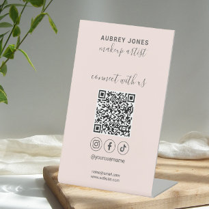 Verbinden Sie mit uns Social Media Qr Code Pedesta Sockelschild