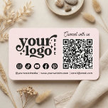 Verbinden Sie mit uns Social Media QR Code Rosa Visitenkarte<br><div class="desc">Suchen Sie nach einer Möglichkeit, Ihre Kunden verlobt mit Ihren Gesellschaftern und Ihrer Website zu machen? Karo dieses Verbinden mit uns Social Media QR Code Pink Business Card. Sie können ganz einfach eine benutzerdefinierte QR mit einem Link zu Ihrer Website hinzufügen. Sie müssen nur die URL Ihrer Website ausfüllen und...</div>