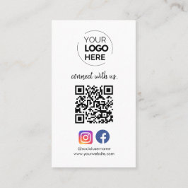 Verbinden Sie mit uns | Social Media QR Code White Visitenkarte