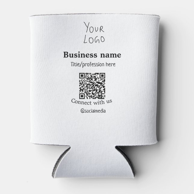 Verbinden Sie mit unserem Firmenlogo QR Social Med Dosenkühler (Vorderseite)