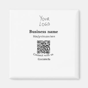 Verbinden Sie mit unserem Firmenlogo QR Social Med Magnet