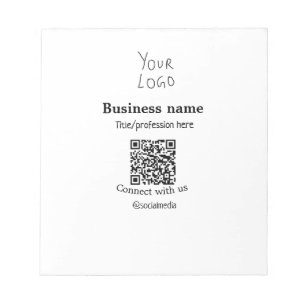 Verbinden Sie mit unserem Firmenlogo QR Social Med Notizblock