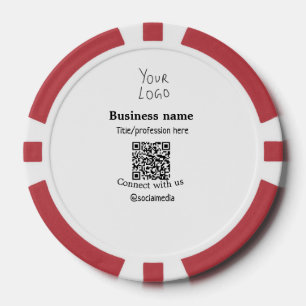 Verbinden Sie mit unserem Firmenlogo QR Social Med Pokerchips