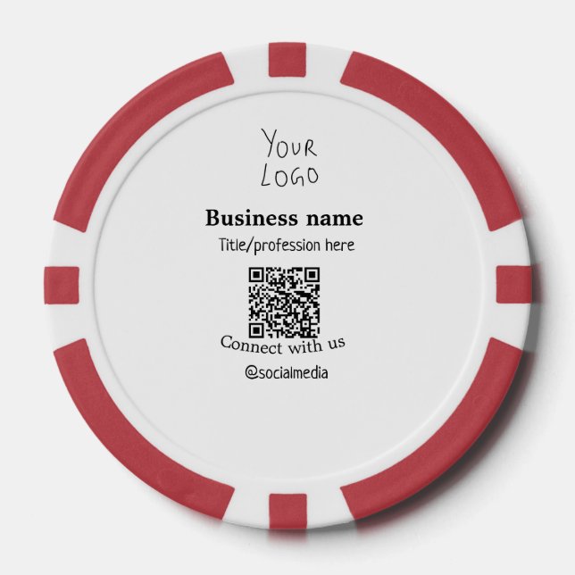 Verbinden Sie mit unserem Firmenlogo QR Social Med Pokerchips (Vorderseite)