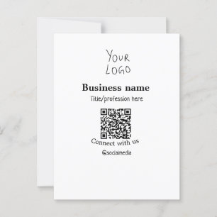 Verbinden Sie mit unserem Firmenlogo QR Social Med Postkarte