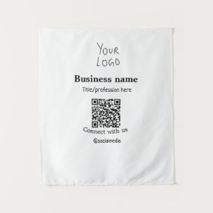 Verbinden Sie mit unserem Firmenlogo QR Social Med Wandteppich