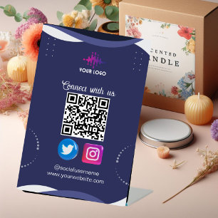 Verbinden Sie mit unserer Social Media QR Code Bus Sockelschild