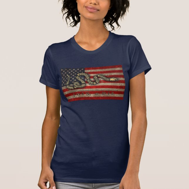 Verbinden Sie oder die - Flagge T-Shirt (Vorderseite)