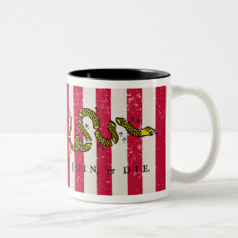 Verbinden Sie oder die Söhne der Freiheits-Tasse Zweifarbige Tasse