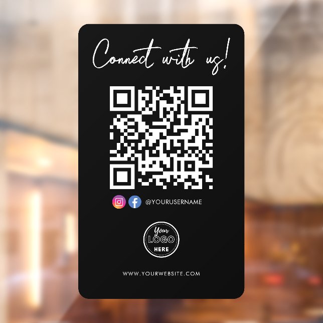 Verbinden Sie sich mit dem QR-Logo von Facebook Fensteraufkleber (Blatt 2)