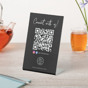 Verbinden Sie sich mit dem QR-Logo von Facebook Sockelschild