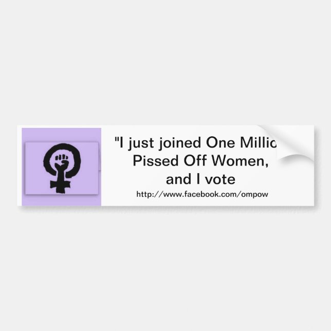 Verbindende ein milliion Frauen Autoaufkleber (Vorne)