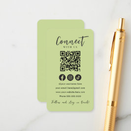 Verbindung mit dem Green QR-Code der Social Media  Begleitkarte