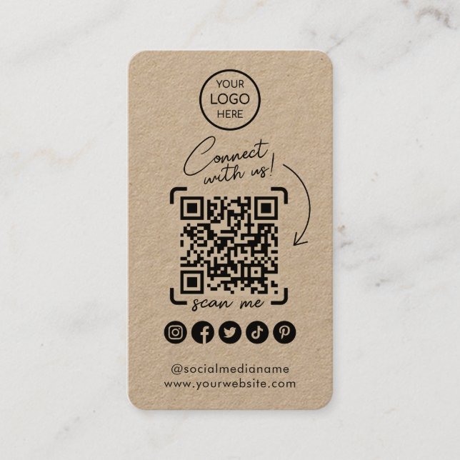 Verbindung mit dem Kraft Social Media QR Code Visitenkarte (Vorderseite)