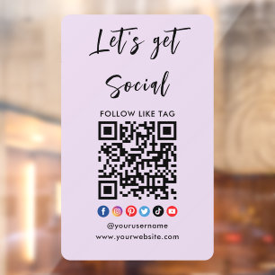 Verbindung mit dem QR-Code Beruflich Trendy Lila Fensteraufkleber