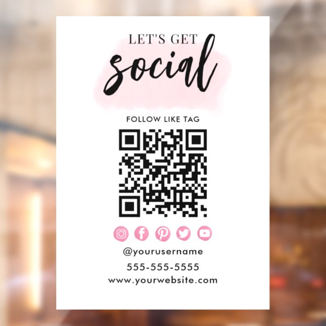 Verbindung mit dem QR-Code der Social Media Fensteraufkleber (Blatt 2)