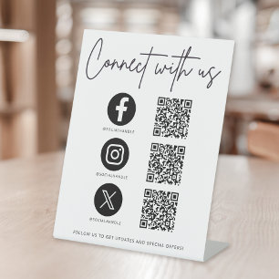 Verbindung mit dem QR-Code-Geschäft von US Social  Sockelschild
