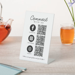 Verbindung mit dem QR-Code-Geschäft von US Social Sockelschild
