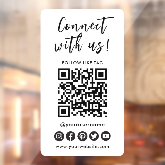 Verbindung mit dem QR-Logo der Social Media Fensteraufkleber (Blatt 2)