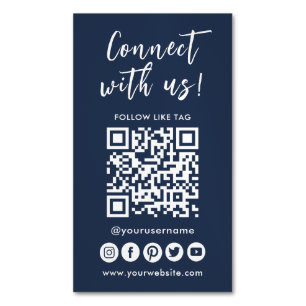 Verbindung mit dem QR-Logo der Social Media Magnetische Visitenkarte