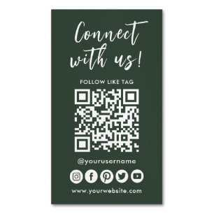 Verbindung mit dem QR-Logo der Social Media Magnetische Visitenkarte