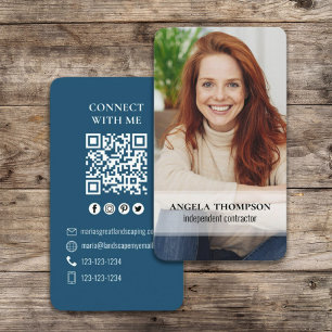 Verbindung mit mir QR Code Einfach Modernes Foto Visitenkarte