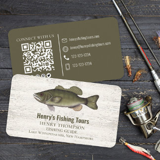Verbindung mit mir | QR Code Einfache Fischerei Visitenkarte