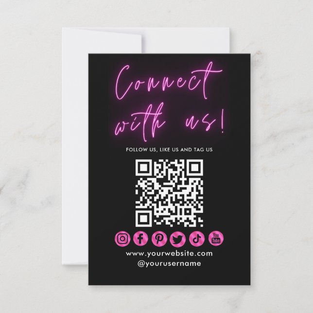 Verbindung mit QR Code Social Media Business Card Einladung (Vorderseite)