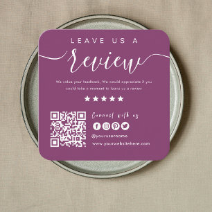 Verbindung mit QR-Code von uns   Verlass US A Revi Quadratische Visitenkarte