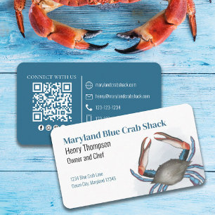 Verbindung mit uns   QR Code Blue Crab Coastsea Visitenkarte