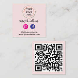 Verbindung mit uns | QR-Kodex für soziale Medien Quadratische Visitenkarte