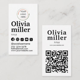 Verbindung mit uns | QR-Kodex für soziale Medien Visitenkarte