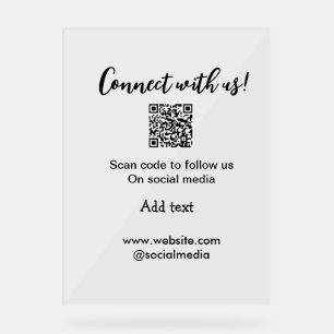 Verbindung mit uns Scan QR Code hinzufügen Website Acrylschild