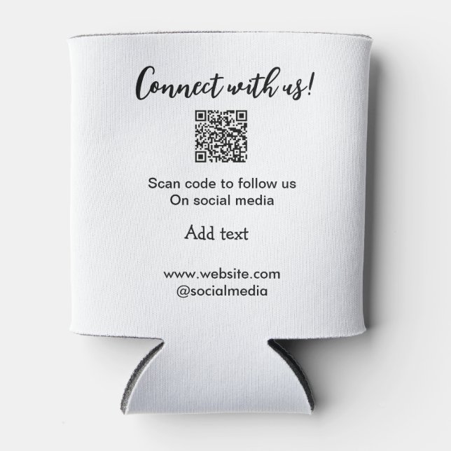 Verbindung mit uns Scan QR Code hinzufügen Website Dosenkühler (Vorderseite)