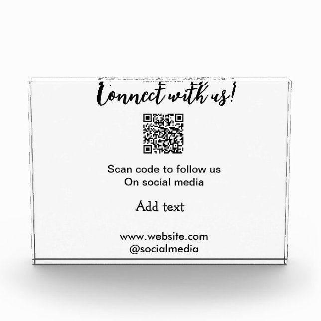 Verbindung mit uns Scan QR Code hinzufügen Website Fotoblock (Vorderseite)