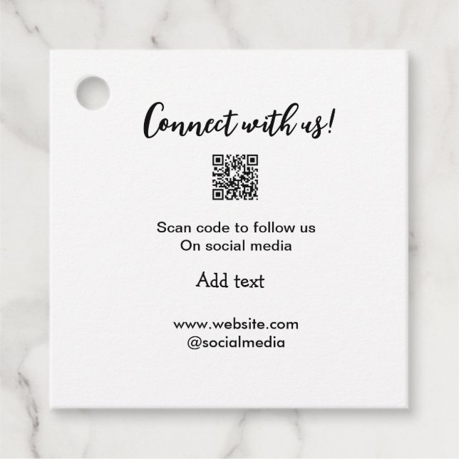 Verbindung mit uns Scan QR Code hinzufügen Website Geschenkanhänger (Vorderseite)