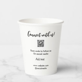 Verbindung mit uns Scan QR Code hinzufügen Website Pappbecher