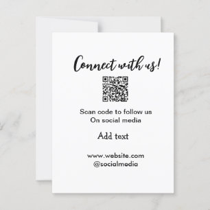 Verbindung mit uns Scan QR Code hinzufügen Website Postkarte