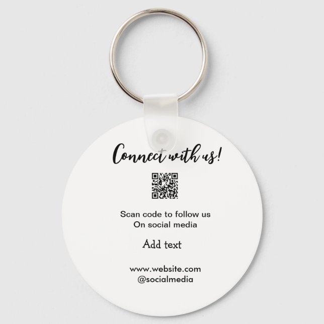 Verbindung mit uns Scan QR Code hinzufügen Website Schlüsselanhänger (Vorderseite)