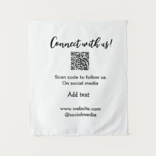 Verbindung mit uns Scan QR Code hinzufügen Website Wandteppich