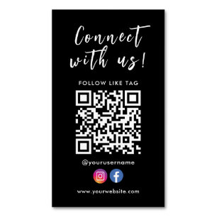 Verbindung mit unserem Facebook Instagramm Qr Code Magnetische Visitenkarte
