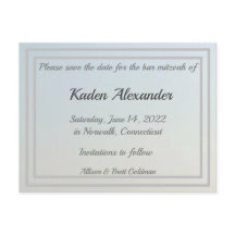 Verblasenes Blue Ombre Save the Date Postkarte