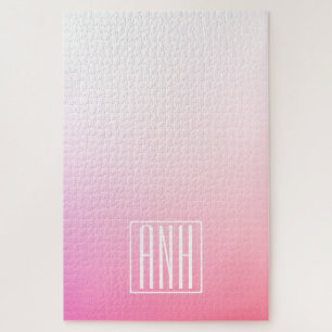 Verblassende rosa Ombre-Abstufung & Ihre Initialen