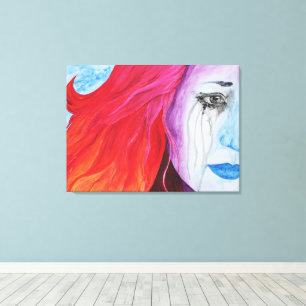 Verblassende Surrealer Regenbogen Frau Original Ku Leinwanddruck