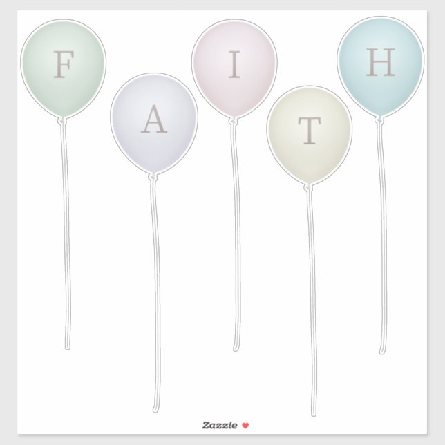 Verblasste antike Farben Whimsical Balloon Buchsta Aufkleber (Blatt)