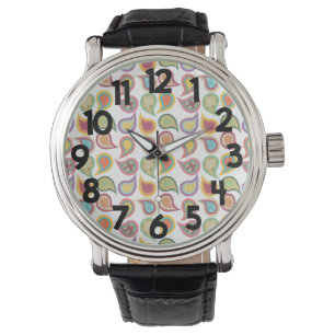 Verblasste Atompaisleys Armbanduhr