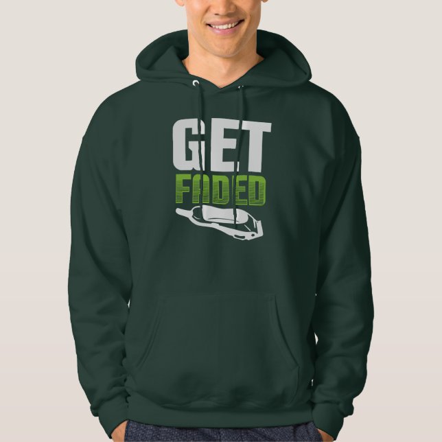 Verblasste Barbers-Haarstylist Hoodie (Vorderseite)